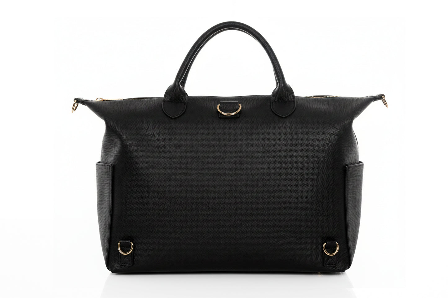 (PRE-ORDER ONLY) Verwacht 01-08-2026 ! Líonoir 'Classique' Luiertas (Vegan leather) Zwart/Goud