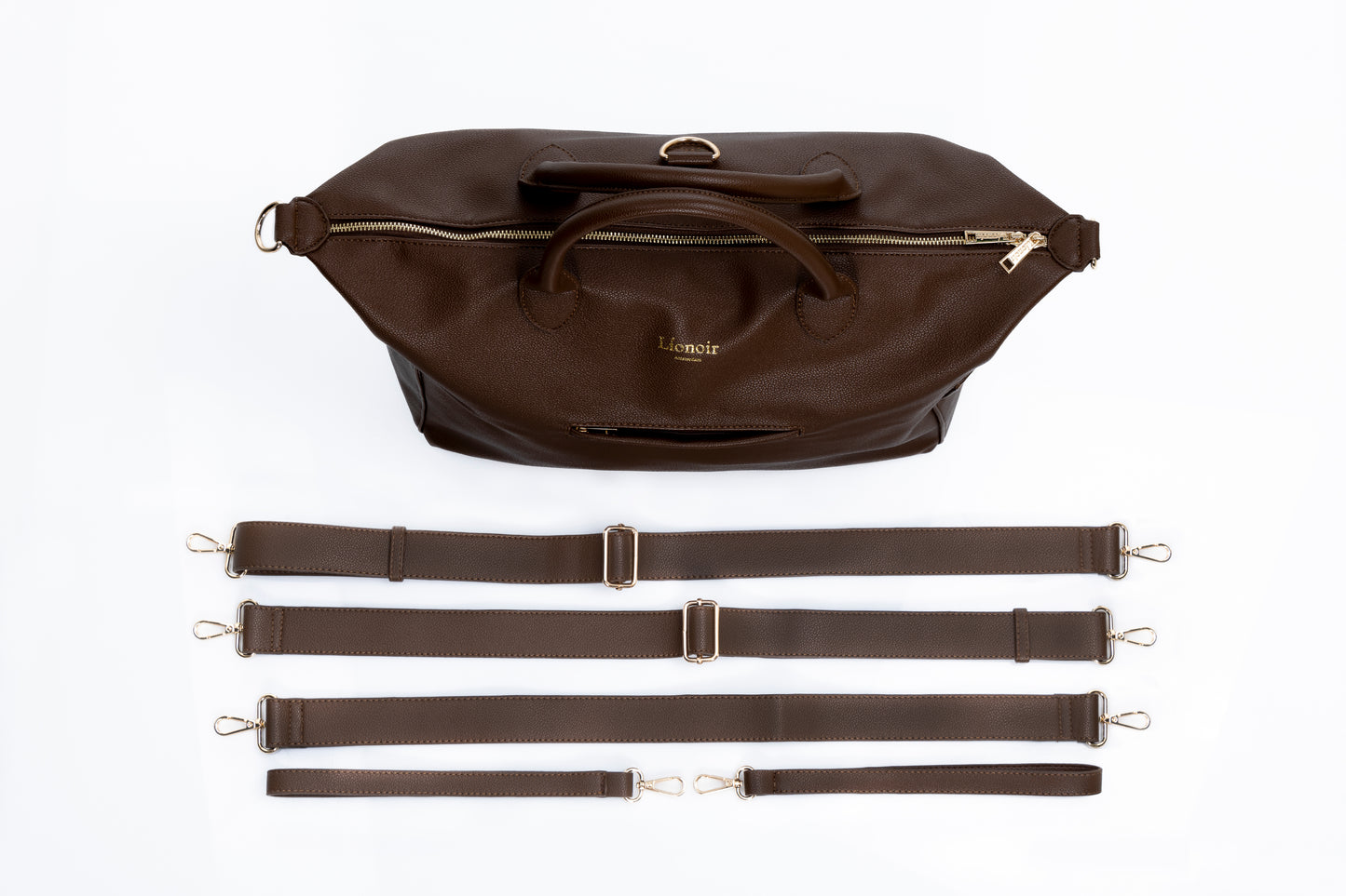 Líonoir 'Classique' (Luier)tas (Vegan leather) Brown/Gold