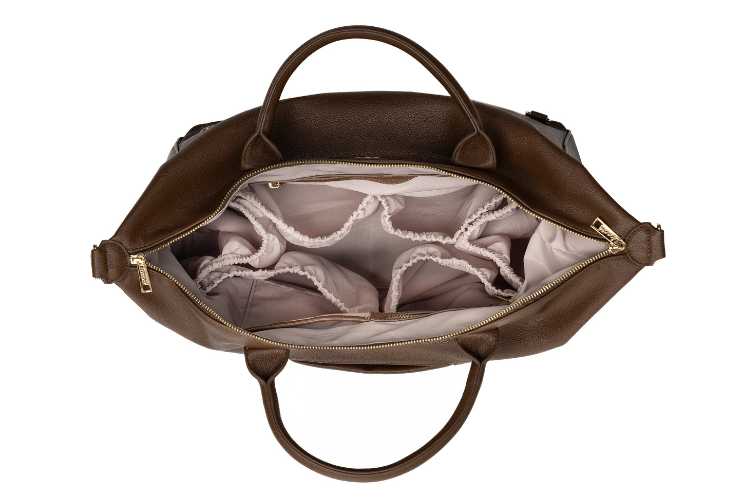 Líonoir 'Classique' (Luier)tas (Vegan leather) Brown/Gold