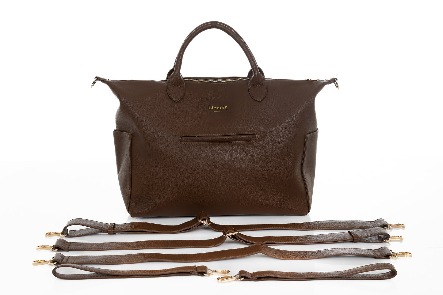 Líonoir 'Classique' (Luier)tas (Vegan leather) Brown/Gold