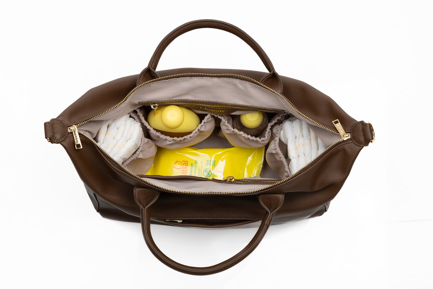 Líonoir 'Classique' (Luier)tas (Vegan leather) Brown/Gold