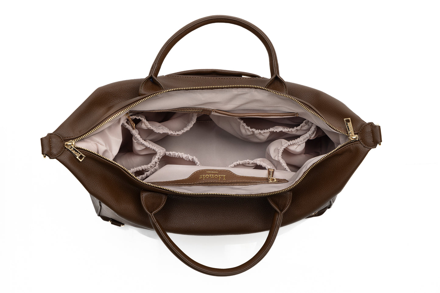 Líonoir 'Classique' (Luier)tas (Vegan leather) Brown/Gold